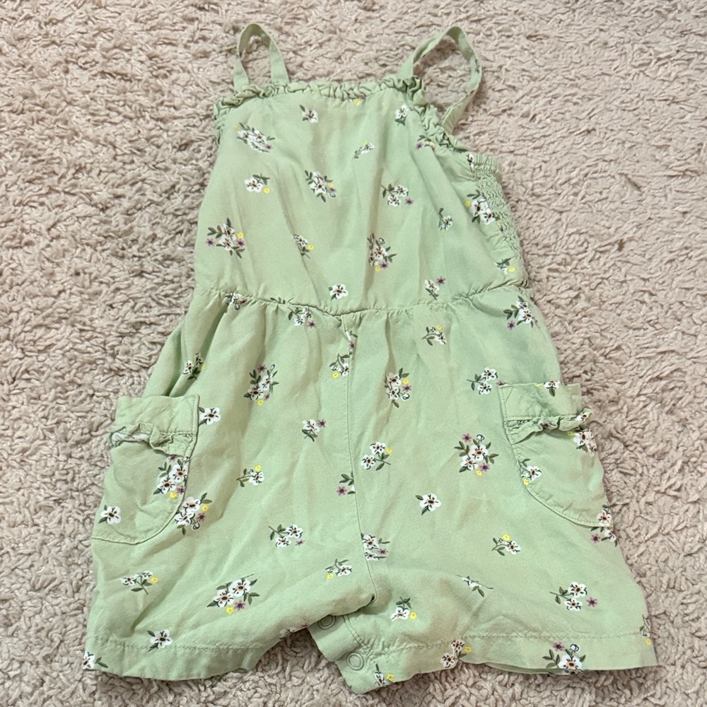 Cat & Jack Size 3T Floral Green Kids Romper